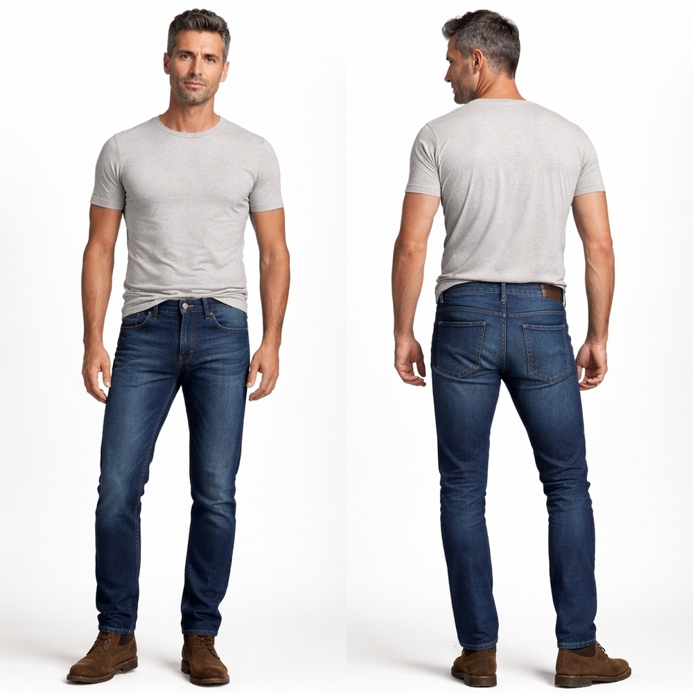 Teleria Zed Cobra APD Jeans Mens 29 Made Italy Slim Stretch Dark Blue J1779